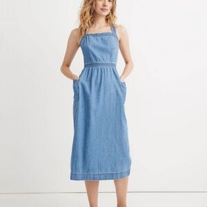 Madewell Like New Denim Apron Midi Dress Size 2